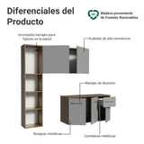 Combo completo de Cocina 120cm Marrón/Gris Easy