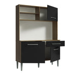 Cocina Compacta 120 cm 2 Puertas y 2 Cajónes Marrón/Negro Life Madesa