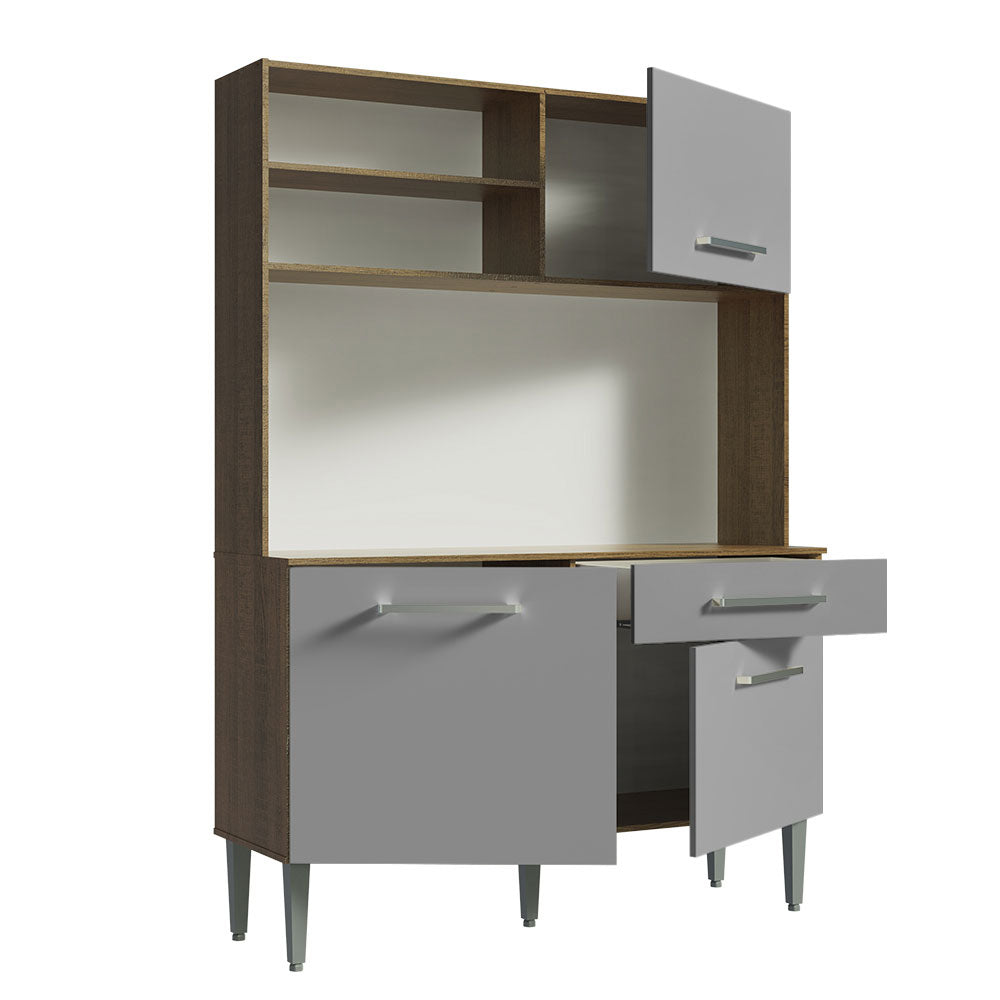 Combo completo de Cocina 120cm Marrón/Gris Life