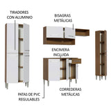 Combo completo de Cocina Emilly Hit 261cm Marrón/Blanco