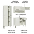 Combo completo de Cocina 229 cm Blanco Emilly Madesa