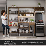 Cocina Compacta 229 cm Emilly Top Marrón/Negro