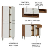 Cocina Compacta 229cm Marrón/Blanco Emilly Top