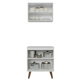Kit de Cocina con Alacena y Mueble Bajo 70 cm Blanco Pieta Madesa