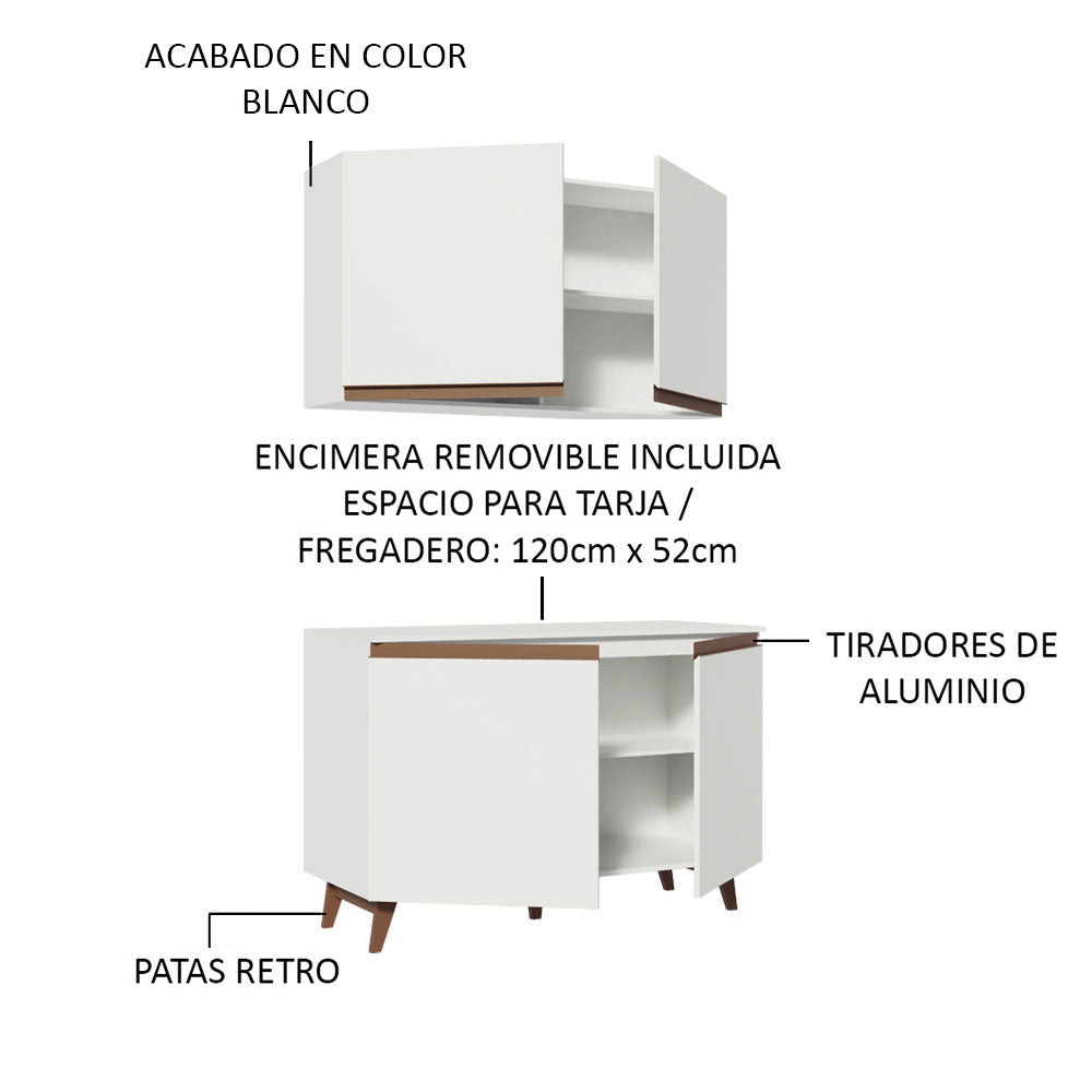 Combo completo de Cocina 120cm Blanco Reims