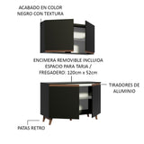 Combo completo de Cocina Reims 120 cm Negro
