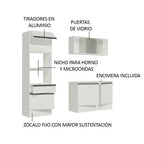 Cocina Compacta 180 cm 5 Puertas y 2 Cajónes Blanco Topazio Madesa