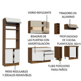 Combo Completo de Cocina 290cm Marrón/Blanco/Crema Vicenza Madesa