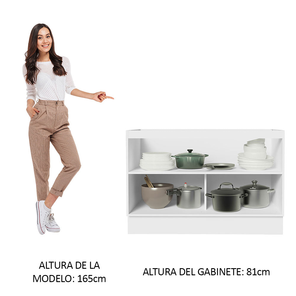 Bajo Mesada Cocina 120 x 60 cm 2 Puertas (Sin Mesada) Blanco Glamy Madesa