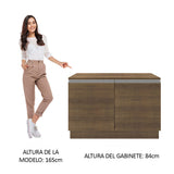 Bajo Mesada Cocina 120 x 60 cm 2 Puertas (Con Mesada) Marrón Glamy Madesa