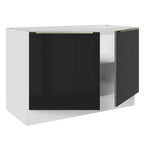 Bajo Mesada 120 x 60 cm 2 Puertas (Sin Mesada) Blanco/Negro Lux Madesa