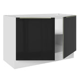 Bajo Mesada Cocina 120 cm  x 60 cm, 2 Puertas Lux Blanco/Negro