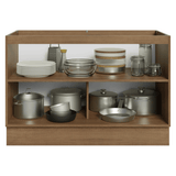 Bajo Mesada Cocina 120 x 60 cm (Sin Mesada) Marrón/Crema Vik Madesa
