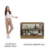 Bajo Mesada 120 cm x 60 cm, 2 Puertas Lux Marrón/Negro