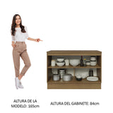 Bajo Mesada Cocina 120 cm x 60 cm, 2 Puertas (Con Mesada) Lux Marrón/Negro