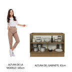 Bajo Mesada 120 x 60 cm 2 Puertas Sin Mesada Marrón/Gris Lux Madesa