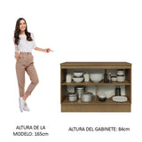 Bajo Mesada Cocina 120 cm x 60 cm, Sin cajones 2 Puertas Lux Marrón/Gris