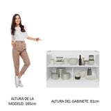 Bajo Mesada Cocina 120 cm x 60 cm, Sin cajones 2 Puertas Lux Blanco/Blanco