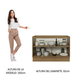 Bajo Mesada 120 cm  x 60 cm, Sin cajones 2 Puertas Lux Marrón/Blanco