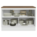 Bajo Mesada de Cocina 120 x 60 cm 2 Puertas (con Mesada) Blanco/Marrón Vik Madesa