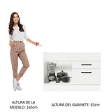 Bajo Mesada Cocina 120 cm x 60 cm, 2 Cajones 1 Puerta Agata Blanco