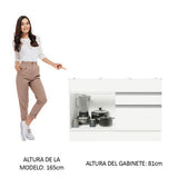Bajo Mesada Cocina 120 x 60 cm 1 Puerta 2 Cajones Blanco (Sin Mesada) Glamy Madesa