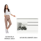 Bajo Mesada 120 x 60 cm 1 Puerta 2 Cajones (Con Mesada) Blanco Glamy Madesa