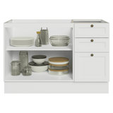 Bajo Mesada de Bacha 120 x 60 cm 2 Puertas 3 Cajones (Sin Mesada) Blanco Vik Madesa