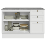Bajo Mesada de Cocina 120 x 60 cm 2 Puertas 3 Cajones (con Mesada) Blanco Vik Madesa