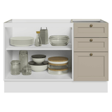 Bajo Mesada Cocina 120 x 60 cm 2 Puertas 3 Cajones (Sin Mesada) Blanco/Crema Vik Madesa