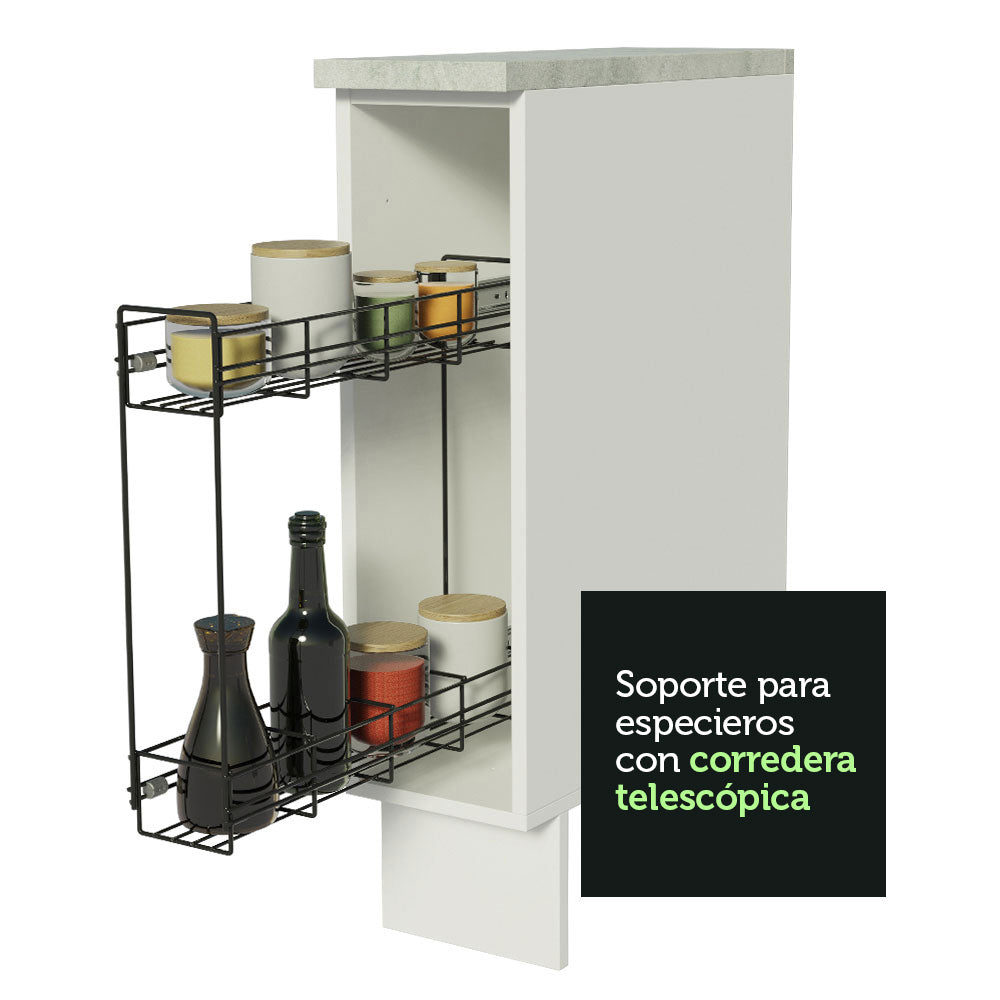 Bajo Mesada Especiero 20 x 60 cm (Con Mesada) para Cocinas Blanco Madesa