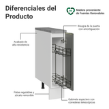 Especiero 20 cm X 60 cm, 1 puerta (Con Mesada) Blanco/Gris Lux Madesa