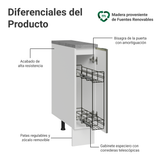 Especiero 20 cm X 60 cm, 1 puerta (Con Mesada), Blanco aterciopelado Lux Madesa