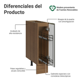 Especiero 20 cm X 60 cm, 1 Puerta (Sin Mesada) Terciopelo Marrón/Blanco Lux Madesa