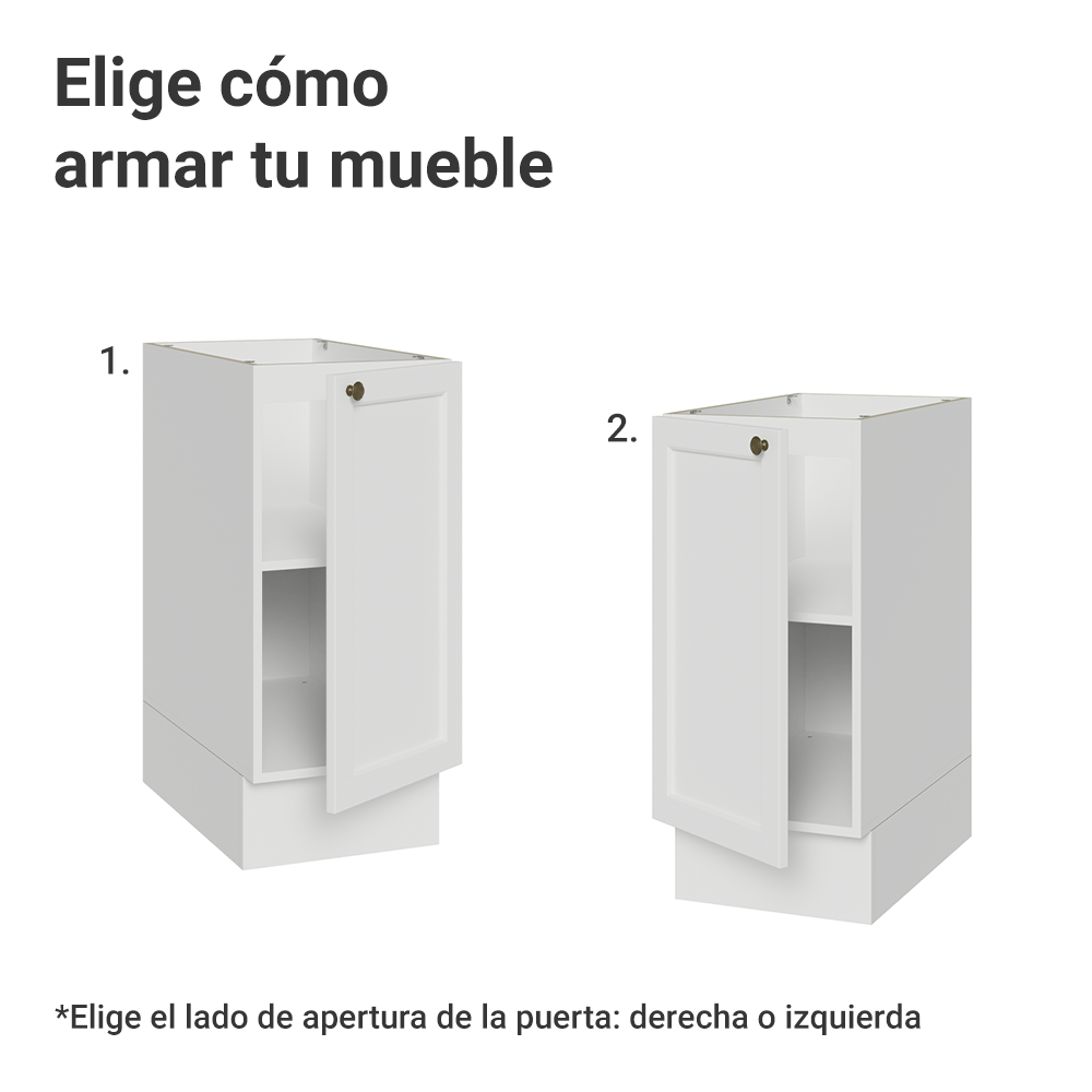 Bajo Mesada de Cocina 35 x 60 cm 1 Puerta (Sin Mesada) Blanco Vik Madesa