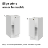 Bajo Mesada de Cocina 35 x 60 cm 1 Puerta (Sin Mesada) Blanco Vik Madesa