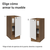 Bajo Mesada de Cocina 35 x 60 cm 1 Puerta (Sin Mesada) Marrón/Blanco Vik Madesa
