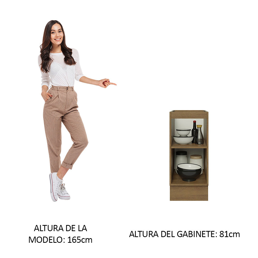 Bajo Mesada Cocina 35 x 60 cm 1 Puerta (Sin Mesada) Marrón/Negro Glamy Madesa