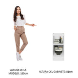 Bajo Mesada Cocina 35 x 60 cm 1 Puerta (Sin Mesada) Blanco/Marrón Glamy Madesa