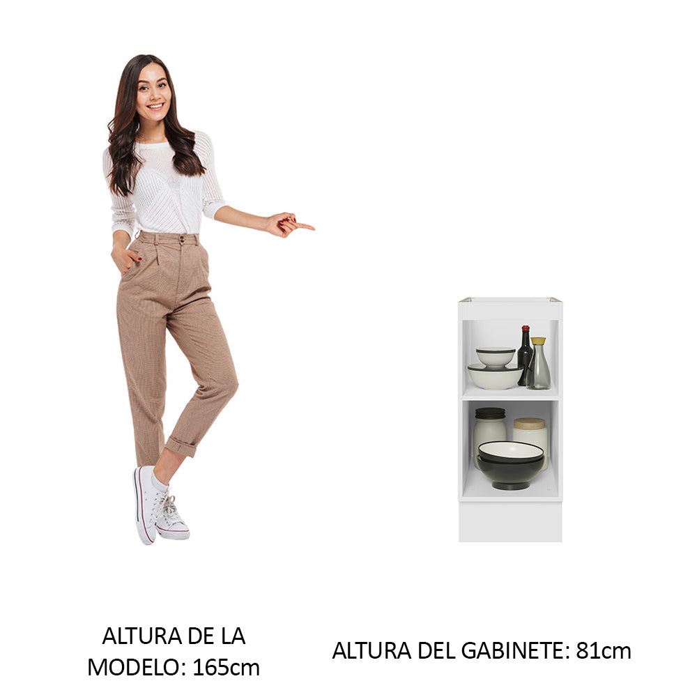 Bajo Mesada Cocina 35 x 60 cm 1 Puerta (Sin Mesada) Blanco/Marrón Stella Madesa