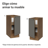 Bajo Mesada de Cocina 35 x 60 cm 1 Puerta (Sin Mesada) Marrón/Gris Vik Madesa