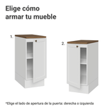 Bajo Mesada de Cocina 35 x 60 cm 1 Puerta (con Mesada) Blanco/Marrón Vik Madesa