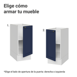 Bajo Mesada de Cocina 35 x 60 cm 1 Puerta (Sin Mesada) Blanco/Azul Vik Madesa