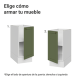 Bajo Mesada de Cocina 35 x 60 cm 1 Puerta (Sin Mesada) Blanco/verde Vik Madesa