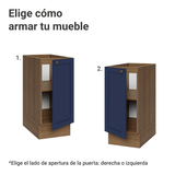 Bajo Mesada de Cocina 35 x 60 cm 1 Puerta (Sin Mesada) Marrón/Azul Vik Madesa