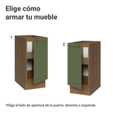 Bajo Mesada de Cocina 35 x 60 cm 1 Puerta (Sin Mesada) Marrón/Verde Vik Madesa