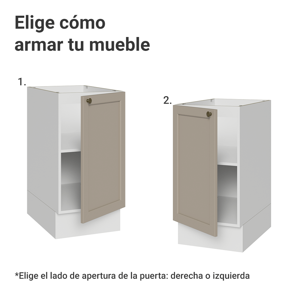 Bajo Mesada 40 x 60 cm 1 Puerta (Sin Mesada) Blanco/Crema Vik Madesa
