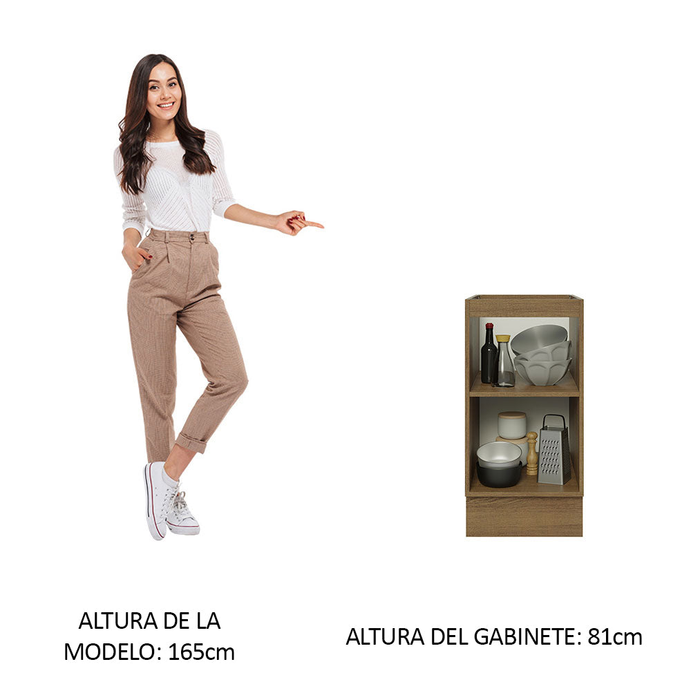 Bajo Mesada 40 cm x 60 cm, Sin cajones 1 Puerta Lux Marrón/Negro