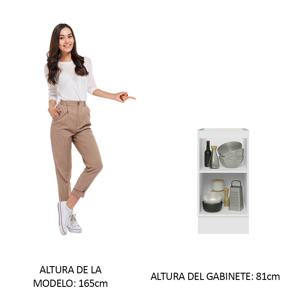 Bajo Mesada Cocina 40 x 60 cm 1 Puerta (Sin Mesada) Blanco/Marrón Glamy Madesa