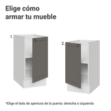 Bajo Mesada de Cocina 40 x 60 cm 1 Puerta (Sin Mesada) Blanco/Gris Vik Madesa